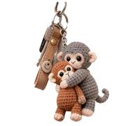 GIONAR Handcrafted Crochet Punch Monkey Keychain, Emotional Support Punch Monkey Crochet Keychain, Punch Hugging Monkey Key Chain for Backpack Purse Car Keys, Perfect Friendship & Couple Gift (1)