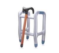 GIONAR Inflatable Zimmer Frame and Walking Stick, Blow Up Novelty Gag Joke for Dress Up, Birthday Retirement Prank, Old Man Costume Accessory for Men Women Grandad Halloween Party Decorations