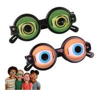 GIONAR Kids Pull-String Blinking Crazy Glasses, Funny Winking Glasses for Shows & Parties, Crazy Eyes Blinking Glasses with Manual Blink Action (2C)