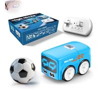 GIONAR Magic Rc Mini Bus Intelligent Remote Control, Mini Rc Bus with Auto-Avoidance & LED Expression Lights, Desktop R c Intelligent Sensor Remote Control Cartoon Min i Car, 4 Play Modes (Blue)