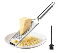 GIONAR Microplane Grater, Zester Grater for Cheese/Lemon, Stainless Steel Scraper, Non-Slip Handle with Plastic Protective Cover + Cleaning Broom
