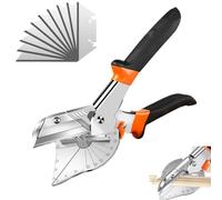 GIONAR Miter Shears, 45 to135 Degree Multi-Angle Trim Cutter, Trunking Scissors for PVC PPR PE Pipe, Branch & Wire, Precision Angle Cutter for Wood Moulding, Venetian Blinds, Includes 10 Spare Blades