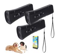 GIONAR Petgentle Ultrasonic Dog Trainer, Ultrasonic Pet Dog Behaviour Corrector, Sonic Bark Deterrents with 3 Modes and LED Light, Safe Portable Multifunctional, For All Dog Breeds (3 Pcs)