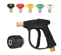 GIONAR Pressure Washer Gun with 5 Water Nozzle Tip, Short Trigger High Pressure Washer Gun, 1/4" Connector Pressure Washer Accessories for Karcher, Jet Wash Gun 4350PSI for Car Washing