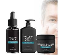 GIONAR Wrinkle Defense Tallow Balm, Skin Care for Men Tallow, Forge - Anti-aging Tallow Balm, Day and Night Moisturizer for Face Men, Grass Fed Beef Tallow Balm, Mens Face Skincare Kit (1Set)
