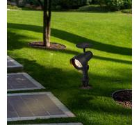 GIONATA 1 Solar LED Outdoor Wall Light - Black IP44 Pack of 3