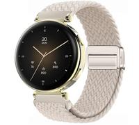 GIOPUEY 18mm Magnetic Strap Compatible with Hama Smartwatch 7000, Flexible Nylon Braided Strap Replacement [Unisex] - Beige