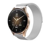 GIOPUEY 18mm Magnetic Strap Compatible with Hama Smartwatch 8900 1,32, Braided Stainless Steel Strap Replacement [Wear-resistant] - Silver