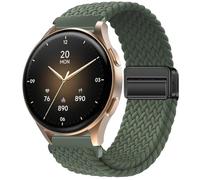 GIOPUEY 18mm Magnetic Strap Compatible with Hama Smartwatch 8900 1,32, Flexible Nylon Braided Strap Replacement [Unisex] - Green