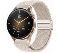 GIOPUEY 18mm Magnetic Strap Compatible with Hama Smartwatch 8900 1,32, Flexible Nylon Braided Strap Replacement [Unisex] - Beige