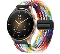 GIOPUEY 18mm Magnetic Strap Compatible with Hama Smartwatch 8900 1,32, Flexible Nylon Braided Strap Replacement [Unisex] - Colourful-B