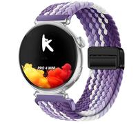 GIOPUEY 18mm Magnetic Strap Compatible with Knauermann Pro 4 Mini 41mm/Pro 3 Mini/Neo 2 Rund/Lady 3/Pro 2 FE, Flexible Nylon Braided Strap Replacement [Unisex] - Purple/White