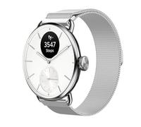 GIOPUEY 18mm Magnetic Strap Compatible with Withings ScanWatch 2 38mm/Nova Brilliant 39mm/ScanWatch Light, Braided Stainless Steel Strap Replacement [Wear-resistant] - Silver