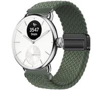 GIOPUEY 18mm Magnetic Strap Compatible with Withings ScanWatch 2 38mm/Nova Brilliant 39mm/ScanWatch Light, Flexible Nylon Braided Strap Replacement [Unisex] - Green