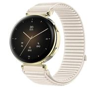 GIOPUEY 18mm Strap Compatible with Hama Smartwatch 7000, Outdoor Sports Flexible Nylon Braided Sport Loop Strap Replacement Band - Beige