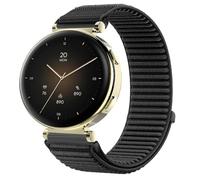GIOPUEY 18mm Strap Compatible with Hama Smartwatch 7000, Outdoor Sports Flexible Nylon Braided Sport Loop Strap Replacement Band - Black