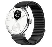 GIOPUEY 18mm Strap Compatible with Withings ScanWatch 2 38mm/Nova Brilliant 39mm/ScanWatch Light, Outdoor Sports Flexible Nylon Braided Sport Loop Strap Replacement Band - Black