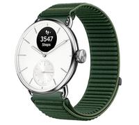 GIOPUEY 18mm Strap Compatible with Withings ScanWatch 2 38mm/Nova Brilliant 39mm/ScanWatch Light, Outdoor Sports Flexible Nylon Braided Sport Loop Strap Replacement Band - DarkGreen