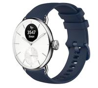 GIOPUEY 18mm Strap Compatible with Withings ScanWatch 2 38mm/Nova Brilliant 39mm/ScanWatch Light, Soft silicone Watch Strap Replacement [Wear-resistant] [breathable] - Dark Blue