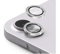 GIOPUEY 2 Pack Camera Lens Protector Compatible with iPad Air M2 11 inch/13 inch 2024,[Full Protection][Double protection] Metal + Tempered Glass, Camera Protector - Bling silver
