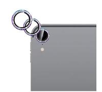 GIOPUEY 2 Pack Camera Lens Protector Compatible with iPad Pro 11 2018/iPad 12.9 2018,[Full Protection][Double protection] Metal + Tempered Glass, Camera Protector - diamond Bling colourful