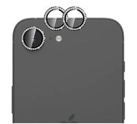 GIOPUEY 2 Pack Camera Lens Protector Compatible with iPhone 17e,[Full Protection][Double protection] Metal + Tempered Glass, Camera Protector - black bling diamond