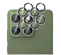 GIOPUEY 2 Pack Camera Lens Protector Compatible with Motorola Edge 70,[Full Protection][Double protection] Metal + Tempered Glass, Camera Protector - Silver