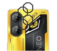 GIOPUEY 2 Pack Camera Lens Protector Compatible with Nubia Neo 3,[Full Protection][Double protection] Metal + Tempered Glass, Camera Protector - black