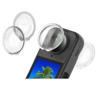 GIOPUEY 2 PACK Lens Guards Compatible with Insta360 X4, Standard HD PC Hard Plastic Lens Cap Protector - silver
