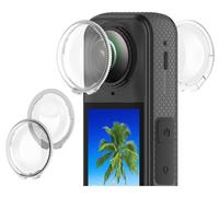 GIOPUEY 2 PACK Lens Guards Compatible with Insta360 X5, Standard HD PC Hard Plastic Lens Cap Protector - silver