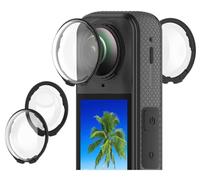 GIOPUEY 2 PACK Lens Guards Compatible with Insta360 X5, Standard HD PC Hard Plastic Lens Cap Protector - black