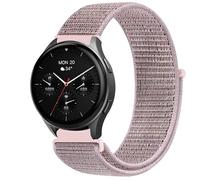 GIOPUEY 20mm Nylon Strap Compatible with Hama Smartwatch 8900 1,43, Flexible Braided Sport Loop Strap Replacement, Breathable Nylon, Men Women - Pink