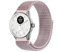 GIOPUEY 20mm Nylon Strap Compatible with Withings ScanWatch 2 42mm/Nova 42mm, Flexible Braided Sport Loop Strap Replacement, Breathable Nylon, Men Women - Pink