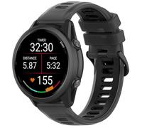 GIOPUEY 20mm Strap Compatible with Garmin Forerunner 70/170/170 Music, Soft TPU Watch Strap Replacement [color stitching design] - Black