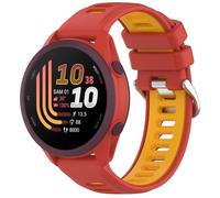 GIOPUEY 20mm Strap Compatible with Garmin Forerunner 70/170/170 Music, Soft TPU Watch Strap Replacement [color stitching design] - Red/Yellow