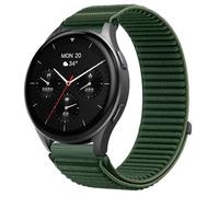 GIOPUEY 20mm Strap Compatible with Hama Smartwatch 8900 1,43, Outdoor Sports Flexible Nylon Braided Sport Loop Strap Replacement Band - DarkGreen
