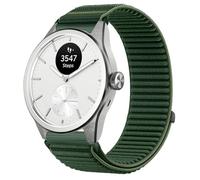 GIOPUEY 20mm Strap Compatible with Withings ScanWatch 2 42mm/Nova 42mm, Outdoor Sports Flexible Nylon Braided Sport Loop Strap Replacement Band - DarkGreen