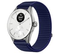 GIOPUEY 20mm Strap Compatible with Withings ScanWatch 2 42mm/Nova 42mm, Outdoor Sports Flexible Nylon Braided Sport Loop Strap Replacement Band - DarkBlue