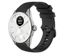 GIOPUEY 20mm Strap Compatible with Withings ScanWatch 2 42mm/Nova 42mm, Soft silicone Watch Strap Replacement [Wear-resistant] [breathable] - Black