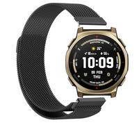 GIOPUEY 22mm 20mm Magnetic Strap Compatible with Amazfit T-Rex 3 Pro 48mm/T-Rex 3 Pro 44mm, Braided Stainless Steel Strap Replacement [Wear-resistant] - black