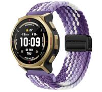 GIOPUEY 22mm 20mm Magnetic Strap Compatible with Amazfit T-Rex 3 Pro 48mm/T-Rex 3 Pro 44mm, Flexible Nylon Braided Strap Replacement [Unisex] - Purple/White