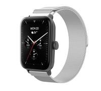 GIOPUEY 22mm Magnetic Strap Compatible with -Hama Smartwatch 6010, Braided Stainless Steel Strap Replacement [Wear-resistant] - Silver