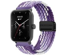 GIOPUEY 22mm Magnetic Strap Compatible with -Hama Smartwatch 6010, Flexible Nylon Braided Strap Replacement [Unisex] - Purple/White