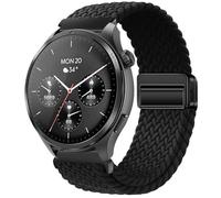 GIOPUEY 22mm Magnetic Strap Compatible with Hama Smartwatch 9000/7010/6910/5000, Flexible Nylon Braided Strap Replacement [Unisex] - Black