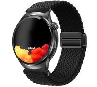 GIOPUEY 22mm Magnetic Strap Compatible with Knauermann Pro4 RUND/Pro3 RUND/Pro3FE/Plus, Flexible Nylon Braided Strap Replacement [Unisex] - Black