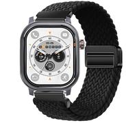 GIOPUEY 22mm Magnetic Strap Compatible with Kospet PULSE, Flexible Nylon Braided Strap Replacement [Unisex] - Black