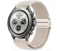 GIOPUEY 22mm Magnetic Strap Compatible with Mibro Watch GS Explorer/Explorer S, Flexible Nylon Braided Strap Replacement [Unisex] - Beige