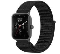 GIOPUEY 22mm Nylon Strap Compatible with -Hama Smartwatch 6010, Flexible Braided Sport Loop Strap Replacement, Breathable Nylon, Men Women - Black