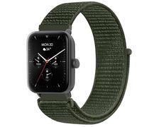 GIOPUEY 22mm Nylon Strap Compatible with -Hama Smartwatch 6010, Flexible Braided Sport Loop Strap Replacement, Breathable Nylon, Men Women - Green