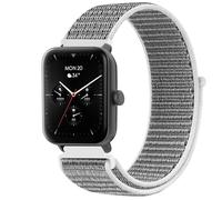 GIOPUEY 22mm Nylon Strap Compatible with -Hama Smartwatch 6010, Flexible Braided Sport Loop Strap Replacement, Breathable Nylon, Men Women - Grey